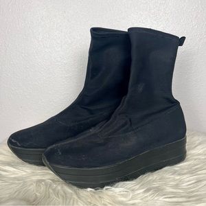 Vagabond Stretch Platform Heel Ankle Boot - Size 41